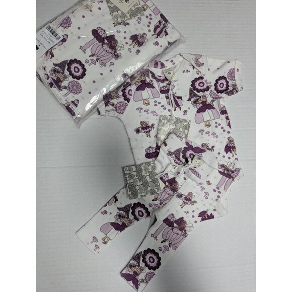 Kate Quinn Organic Cotton Sugar Plum Fairy Bundle Swaddle Blanket 0-3 Outfit